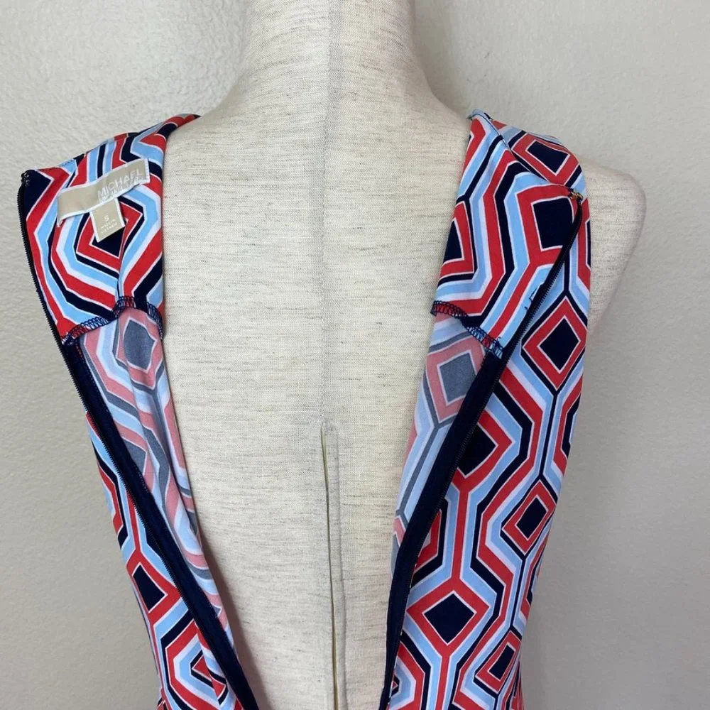 MICHAEL KORS geometric sleeveless dress. Sz S EUC